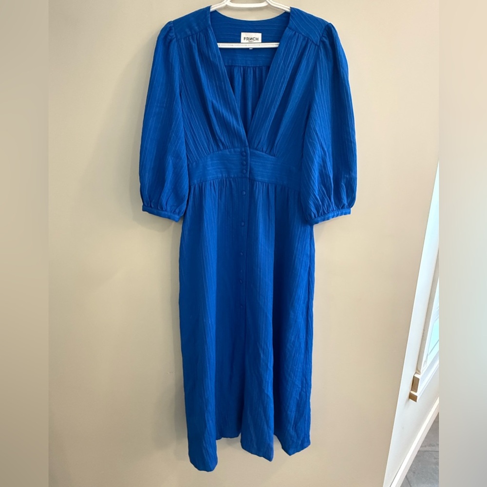 FRNCH Deep Blue Long Sleeve Dress